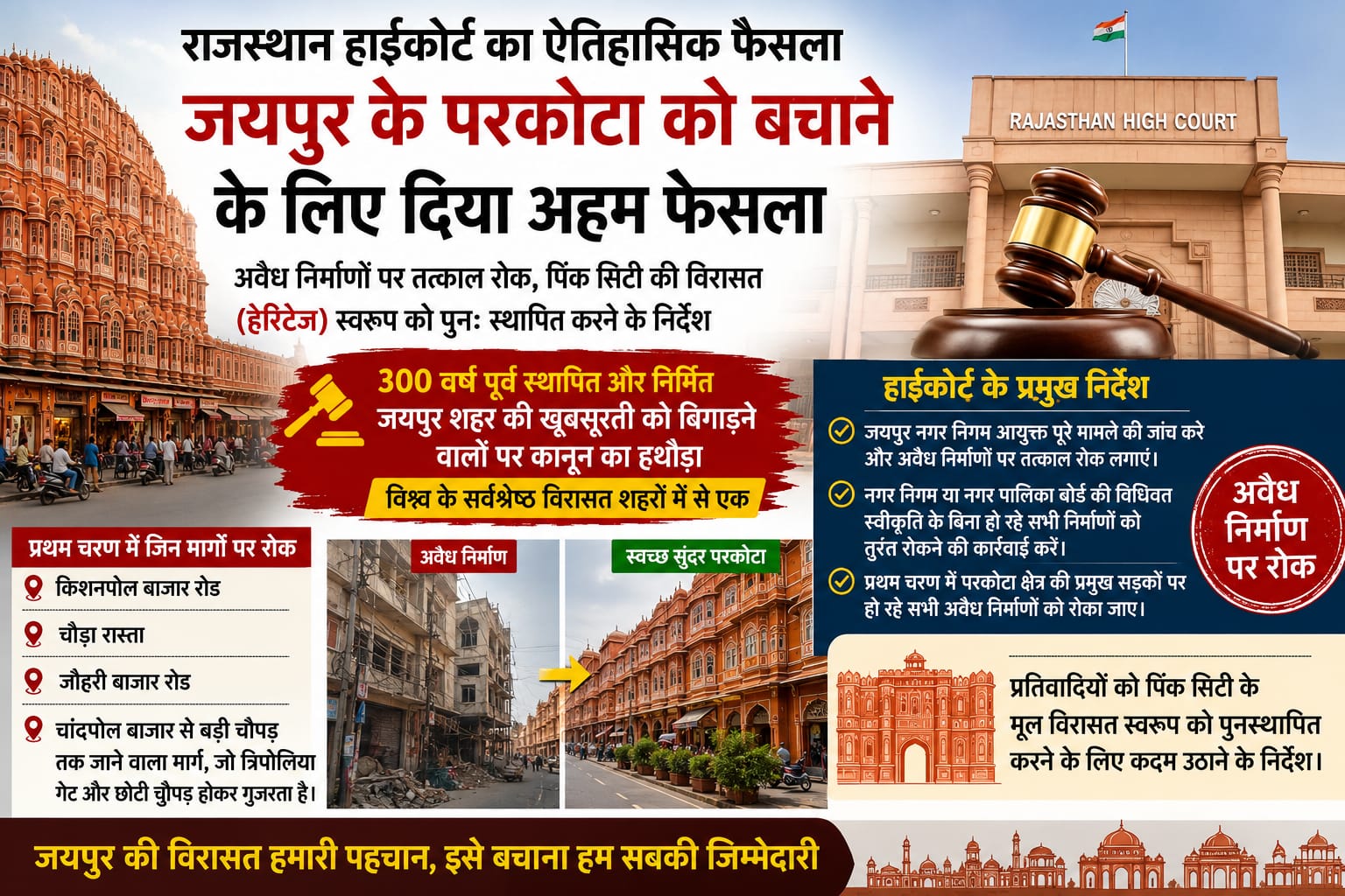 जयपुर के चारदीवारी एरिया में अवैध निर्माण पर हाईकोर्ट का झटका