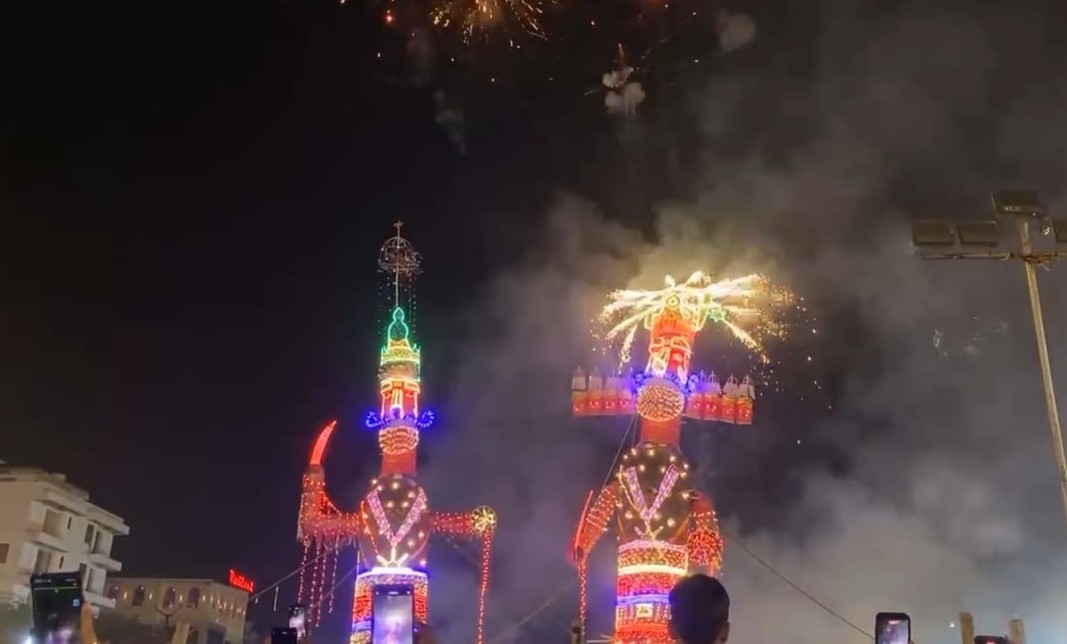 विद्याधर नगर में 120 फीट, आदर्श नगर में जला 105 फीट का रावण