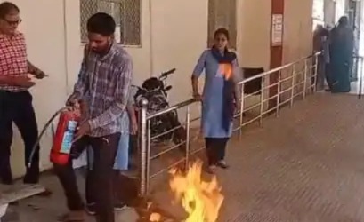 फुलेरा उपजिला अस्पताल में आग से बचने की मॉकड्रिल
