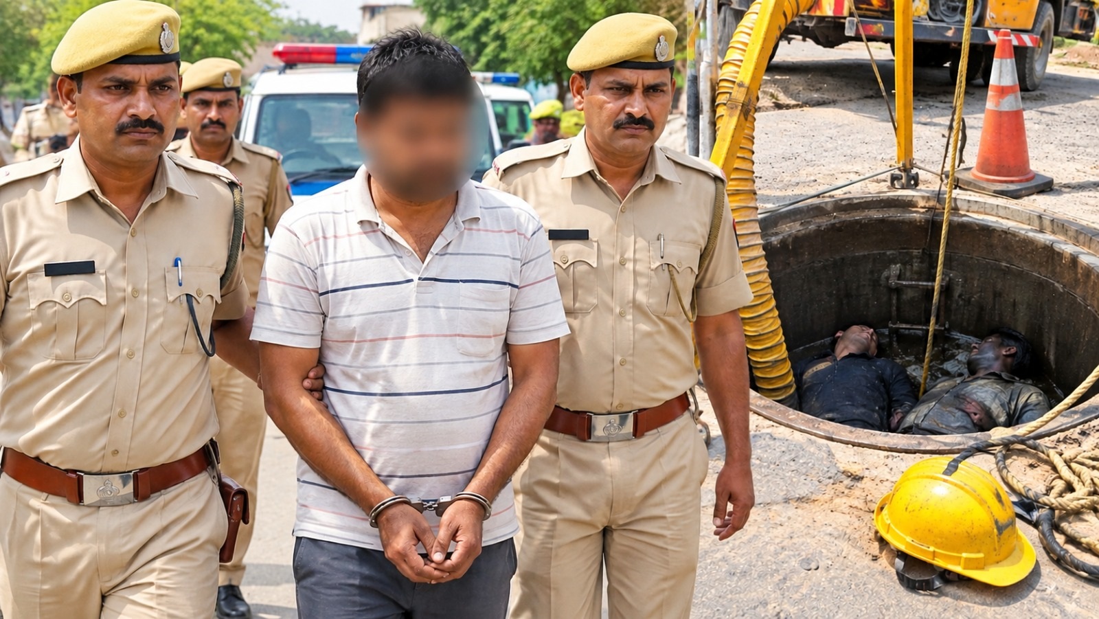 सीवर लाइन में दो मजदूरों की मौत का आरोपी ठेकेदार गिरफ्तार